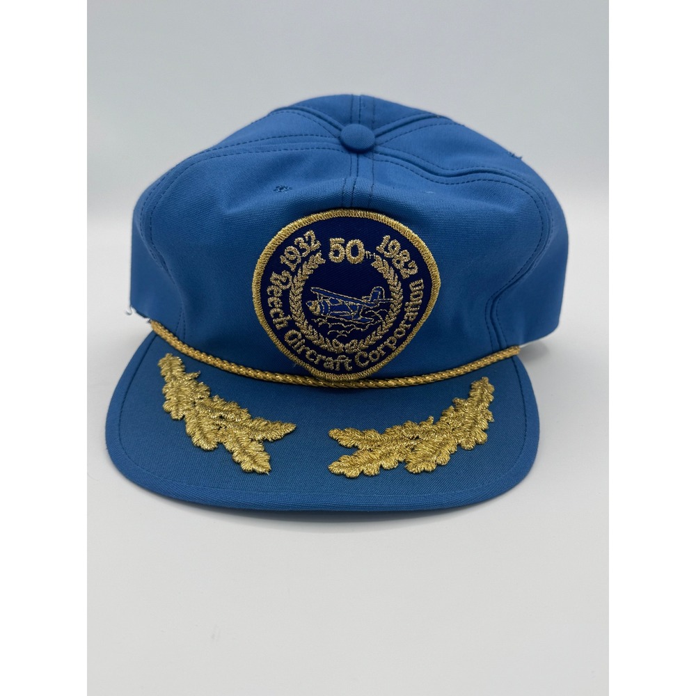 Vintage Beech Aircraft Corporation 50th Anniversary Cap Town Talk Blue Hat 1982